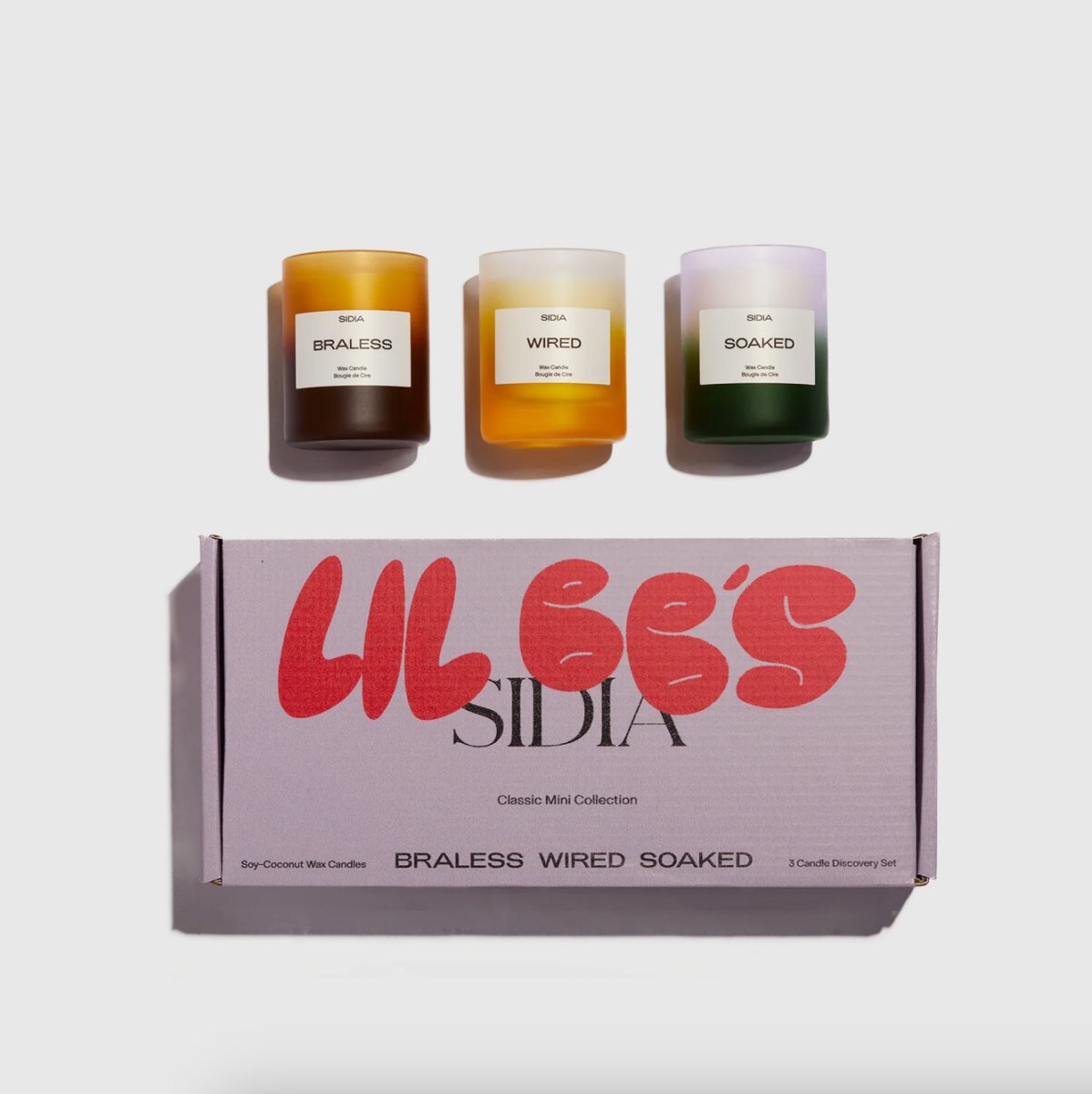 The LIL BB'S Scented Candle Discovery Set : SOAKED, BRALESS, WIRED - SIDIA - Beauties Lab